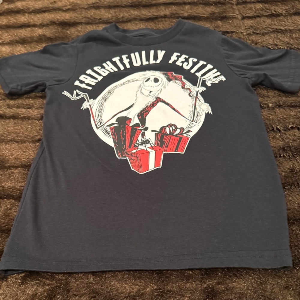 Disney Frightfully Festive Graphic T-Shirt - Black kids size XS 4-5